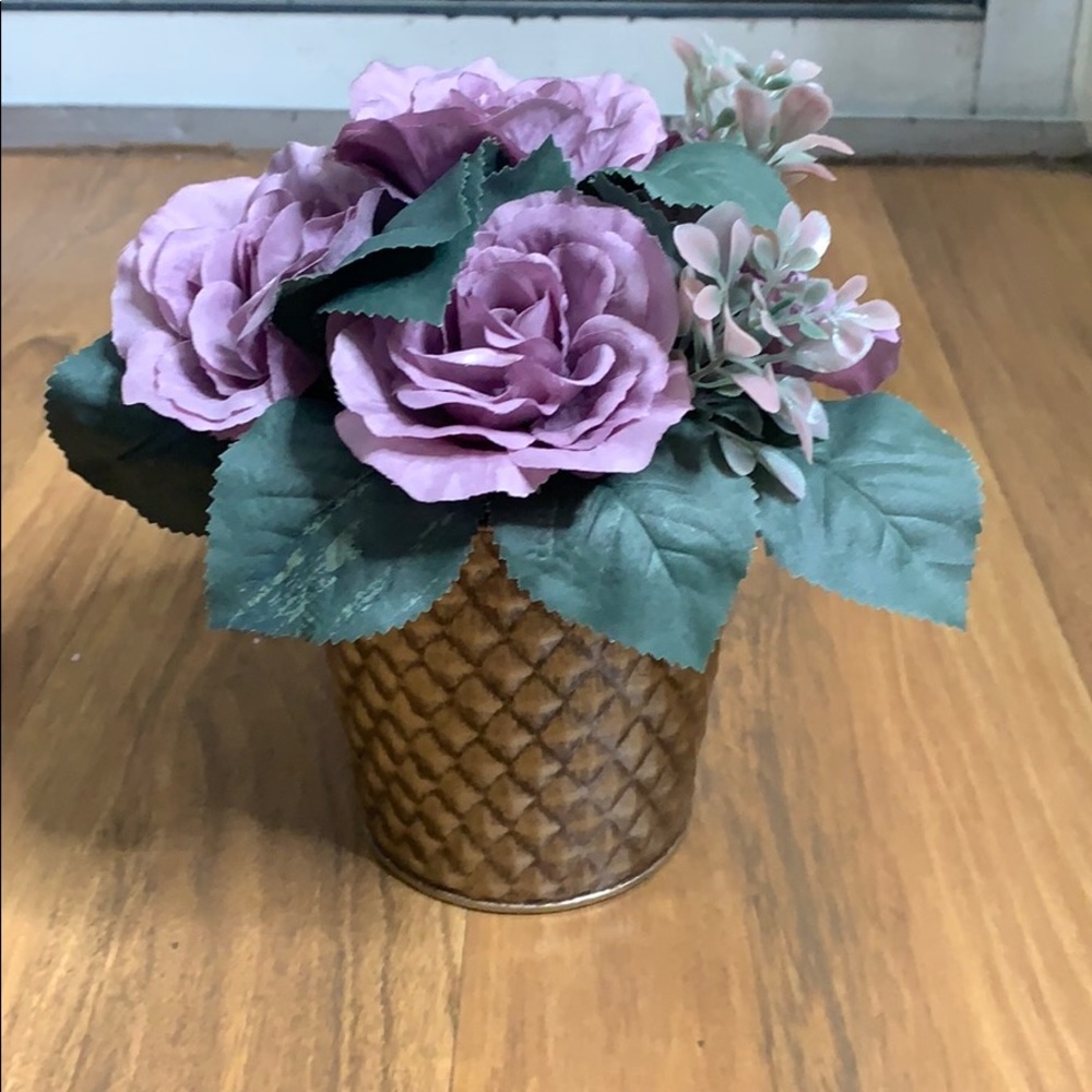 Faux purple floral decor